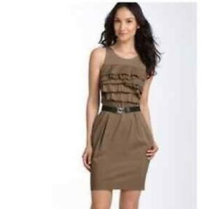 bcbgmaxazria sheath mini dress with ruffles size 6